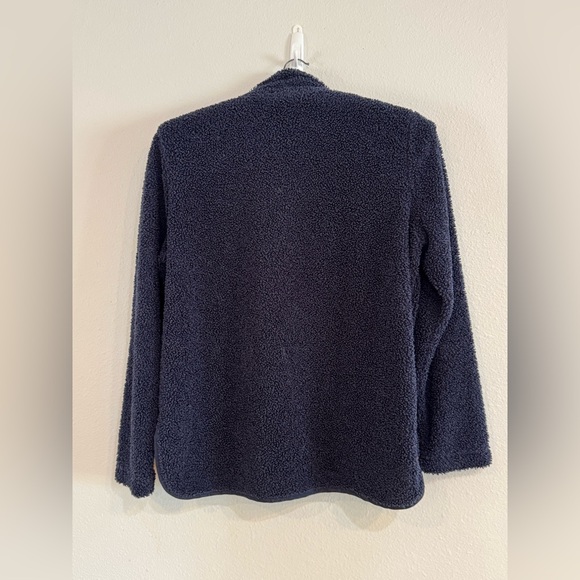 Banana Republic Women’s Lightweight Textured Dark Blue Half Zip Sweater Size Med - Picture 2 of 3